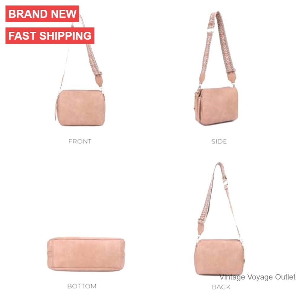 Lightweight Medium Crossbody Purse with Lockable Compartments and Guitar Strap - Picture 6 of 7